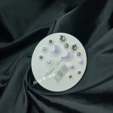  Crystal Alloy Small Stud Earring Set